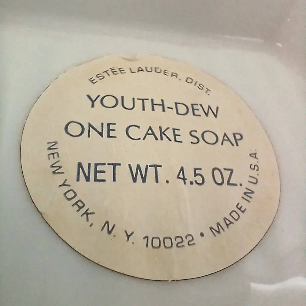 Estee Lauder Youth Dew Porcelain Soap Dish Vintage 4.5 oz Floral Bar Holder